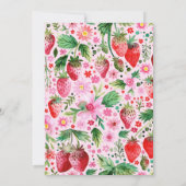 ストロベリーベリー1stバースデーウォーターカラー 招待状 (裏面)