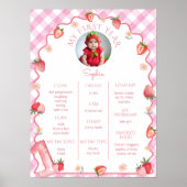 ストロベリーベリー1st誕生日パーティーマイルストーン ポスター (正面)