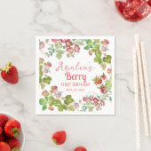 ストロベリーベリー1st誕生日パーティー スタンダードカクテルナプキン (インサイチュ)