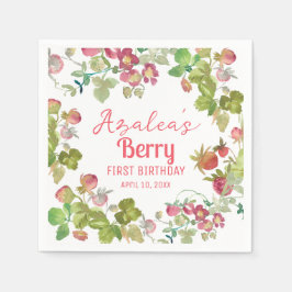 ストロベリーベリー1st誕生日パーティー スタンダードカクテルナプキン