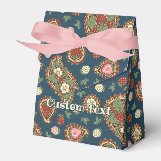 ストロベリーペイズリーパターンの好意ボックス フェイバーボックス (正面サイド)