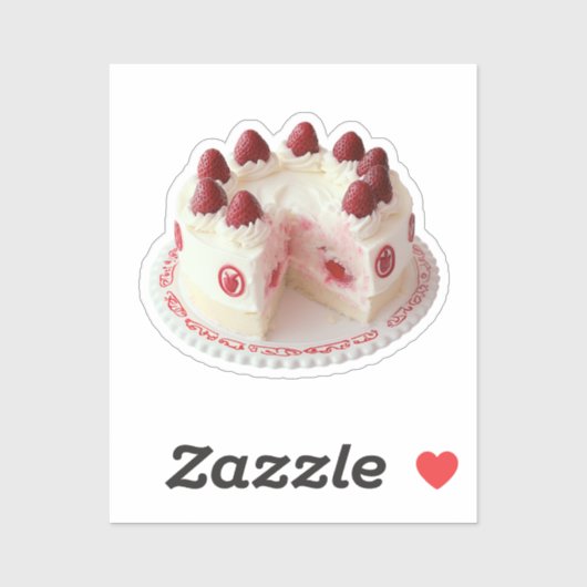 ストロベリーホイップクリームケーキ シール (シート)