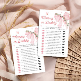 ストロベリーボウママまたはパパ赤ちゃんシャワーゲーム