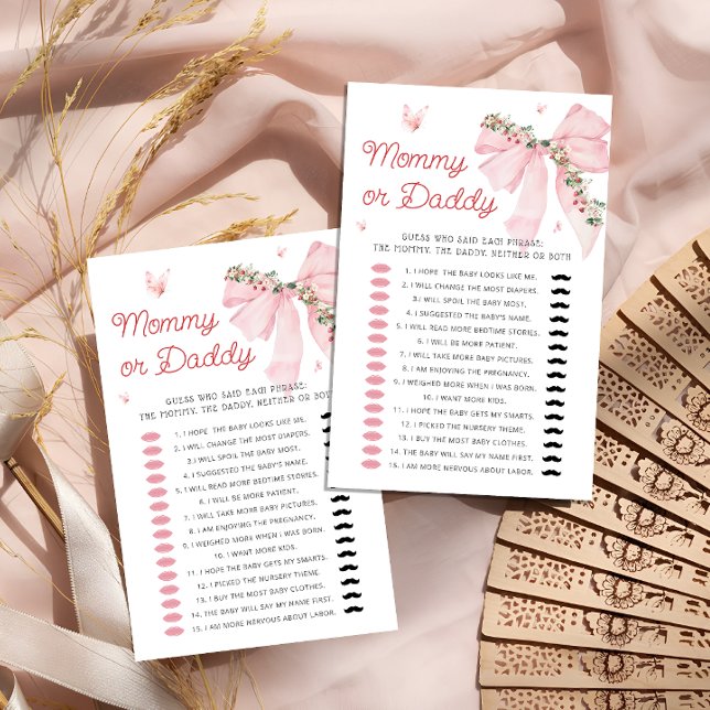 ストロベリーボウママまたはパパ赤ちゃんシャワーゲーム (クリエイターアップロード済み)