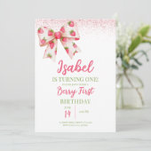 ストロベリーボウ誕生日 招待状 (スタンド正面)