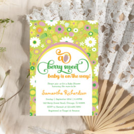 ストロベリーボタニカルベビーシャワー招待状 招待状