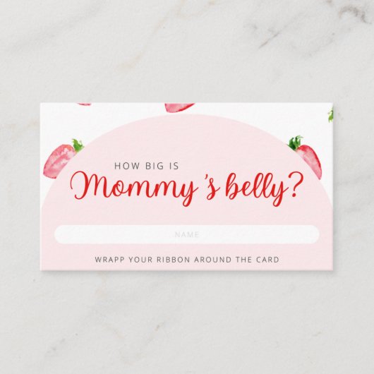 ストロベリーママのお腹の赤ちゃんシャワーの大きさ エンクロージャーカード (正面)