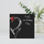 ストロベリーマルティーニカクテルバースデーパーティー 招待状 (スタンド正面)