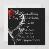 ストロベリーマルティーニカクテルバースデーパーティー 招待状 (裏面)