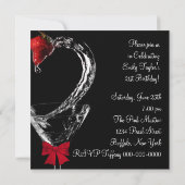 ストロベリーマルティーニカクテルバースデーパーティー 招待状 (裏面)