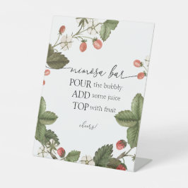 ストロベリーミモザバー標識 台座サイン