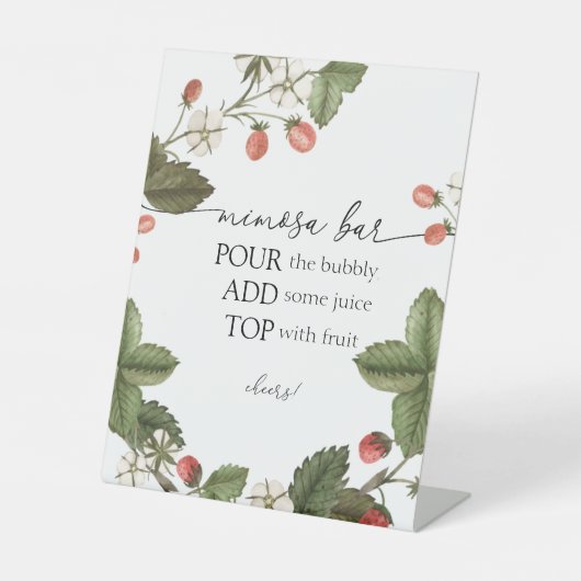 ストロベリーミモザバー標識 台座サイン (正面)