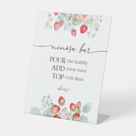 ストロベリーミモザバー標識 台座サイン