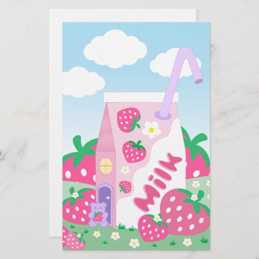 ストロベリーミルクカントリー文房具 便箋 (正面/裏面)