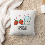 ストロベリーミルクシェイクおもしろいフードパン クッション (ブランケット)