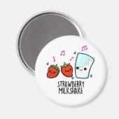 ストロベリーミルクシェイクおもしろいフードパン マグネット (正面/裏面)