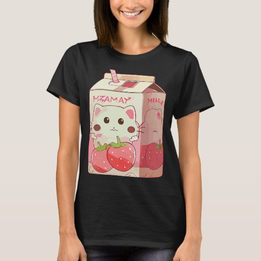 ストロベリーミルクシェイクキャット2 Tシャツ (正面)