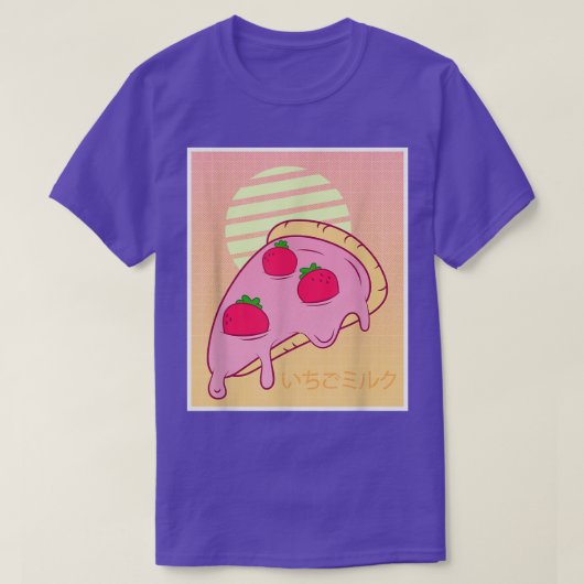 ストロベリーミルクシェイクピザレトロ90s気化波 tシャツ (デザイン正面)