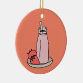 ストロベリーミルクシェイレトロピンク セラミックオーナメント (右)