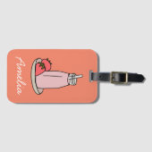 ストロベリーミルクシェイレトロピンク ラゲッジタグ (正面横)
