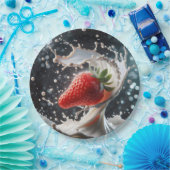 ストロベリーミルクスプラッシュ ペーパープレート (パーティー)