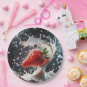 ストロベリーミルクスプラッシュ ペーパープレート (パーティー)