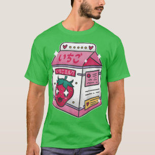 ストロベリーミルクドリンクかわいいマンガアニメJapan Gra Tシャツ