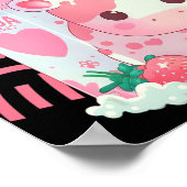 ストロベリーミルクミルクシェイクカウカートンカートンかわいいかわいいJ ポスター (角)