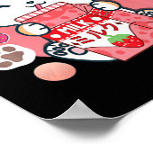 ストロベリーミルク猫かわいいアニメ猫ギフト女の子T ポスター (角)