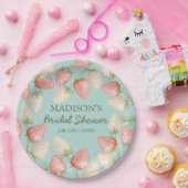 ストロベリーミントグリーンガーデンブライダルシャワー ペーパープレート (パーティー)