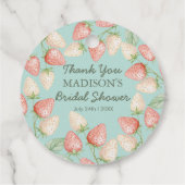 ストロベリーミントグリーンブライダルシャワーサンキュー フェイバータグ (裏面)