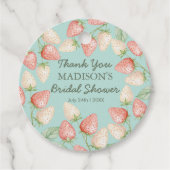 ストロベリーミントグリーンブライダルシャワーサンキュー フェイバータグ (正面)