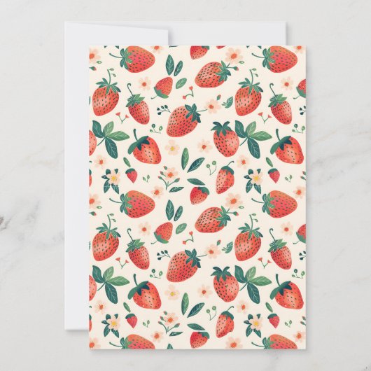 ストロベリームスリムベビーガール誕生のお知らせ 招待状 (裏面)