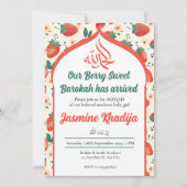 ストロベリームスリムベビーガールAqiqahイスラム 招待状 (正面)