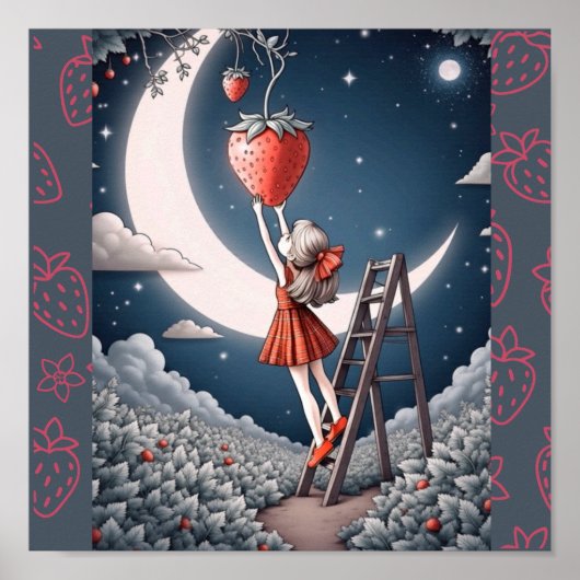 ストロベリームーンカラープリント ポスター (正面)