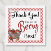 ストロベリーメッセージカード、チョコレートストロベリーの好意 フェイバータグ (正面)