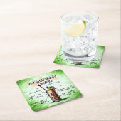 ストロベリーモジトドリンクレシピ スクエアペーパーコースター (インサイチュ)