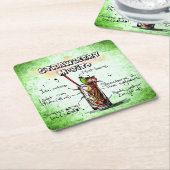 ストロベリーモジトドリンクレシピ スクエアペーパーコースター (アングル)