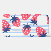 ストロベリーラインアート:甘いシームレスパターン Case-Mate iPhoneケース (裏面 (横))
