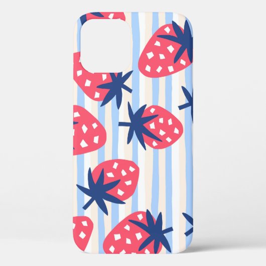 ストロベリーラインアート:甘いシームレスパターン Case-Mate iPhoneケース (裏面)