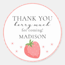 ストロベリーラウンドスティッカーズベリーファースト誕生日 ラウンドシール