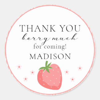 ストロベリーラウンドスティッカーズベリーファースト誕生日 ラウンドシール