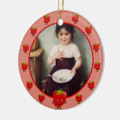 ストロベリーラバー – 漫画イチゴのフレームカスタム セラミックオーナメント (左)