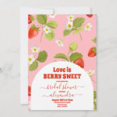 ストロベリーラブズベリースウィートブライダルシャワー 招待状 (正面)