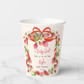 ストロベリーリボン弓コケットベビーシャワー 紙コップ (裏面)