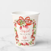 ストロベリーリボン弓コケットベビーシャワー 紙コップ (正面)