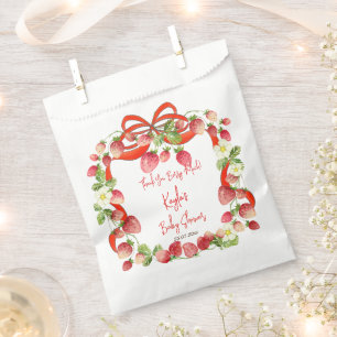 ストロベリーリボン弓コケット赤ちゃんシャワー好み フェイバーバッグ