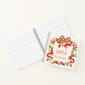 ストロベリーリボン弓ベビーシャワーゲストブック ノートブック (内部)