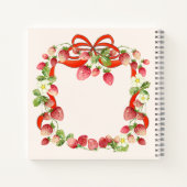 ストロベリーリボン弓ベビーシャワーゲストブック ノートブック (裏面)