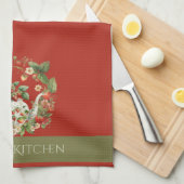 ストロベリーリース&ティーポットママズキッチン キッチンタオル (四つ折り)